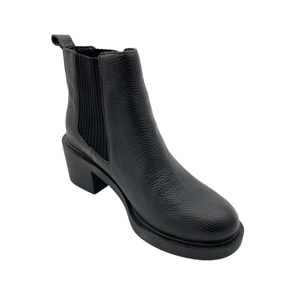 André Assous Women's Gemma Chelsea Ankle Boot Black Leather - Medium